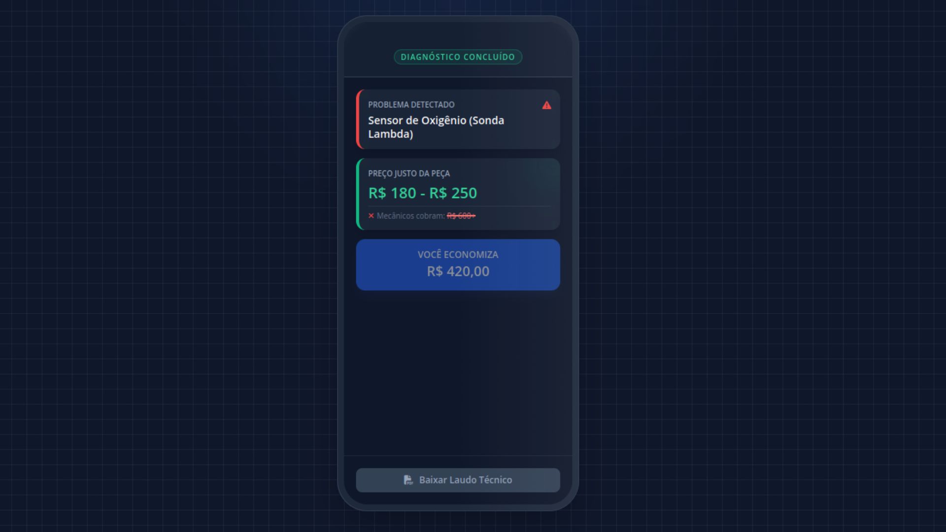 Aplicativo CarFix em uso